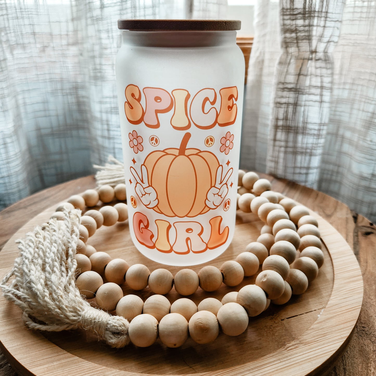 Spice Girl Pumpkin 16 oz Frosted Glass Mug