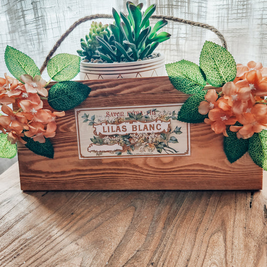 Simple Floral Wooden Sign 12"x5.5"